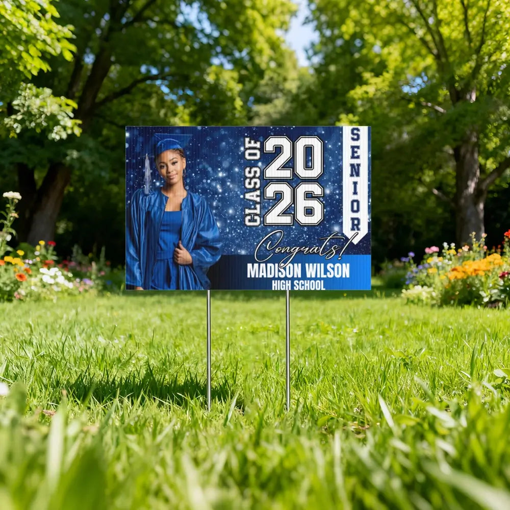 Custom Graduation Yard Sign Class of 2026 Photo Senior Duconspace