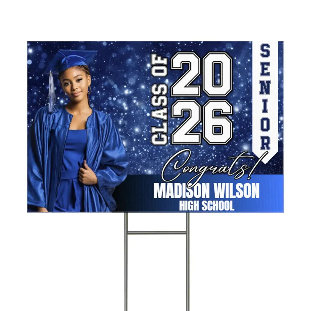 Custom Graduation Yard Sign Class of 2026 Photo Senior Duconspace