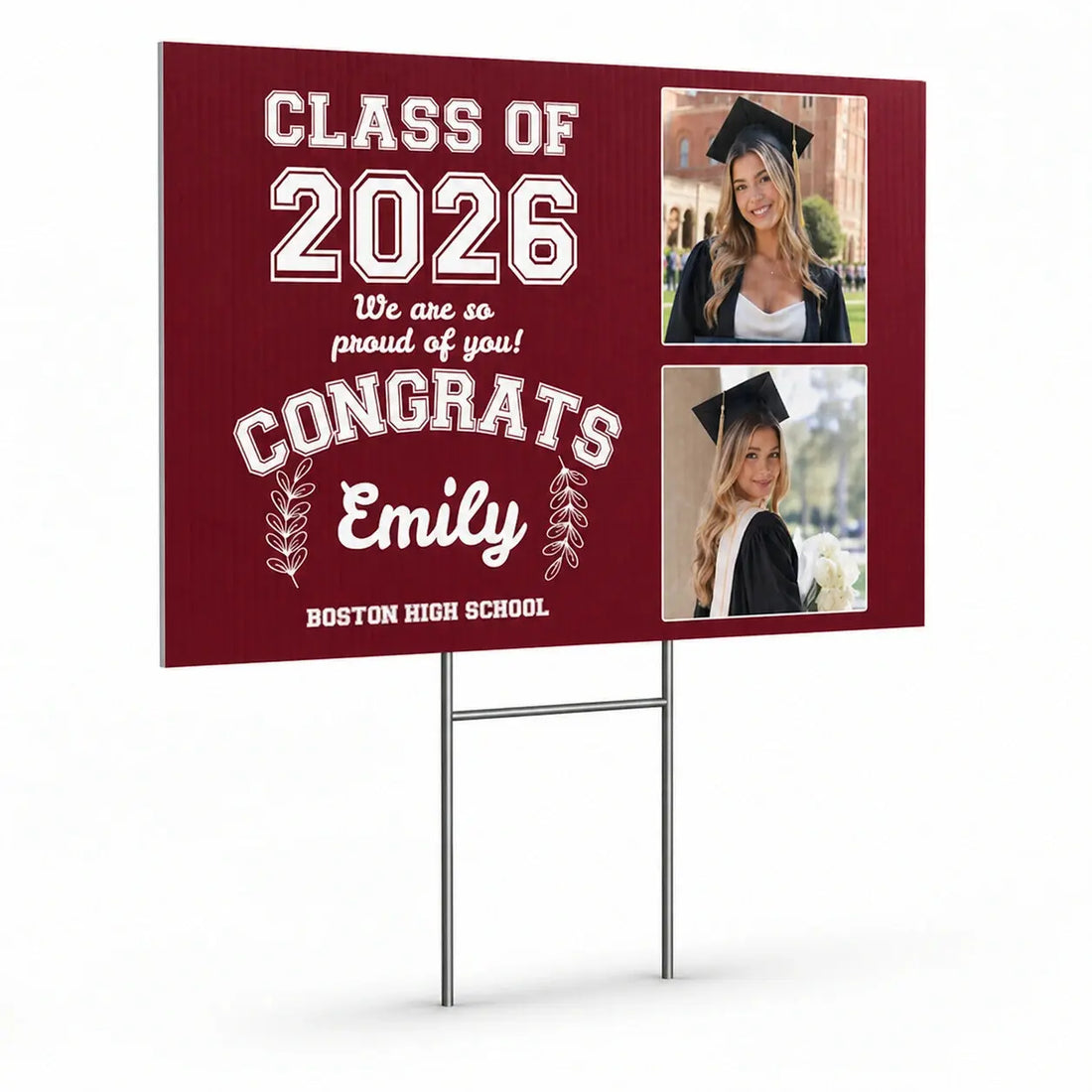 Custom Graduation Yard Sign Photo Text Class 2027 Duconspace