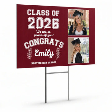Custom Graduation Yard Sign Photo Text Class 2027 Duconspace