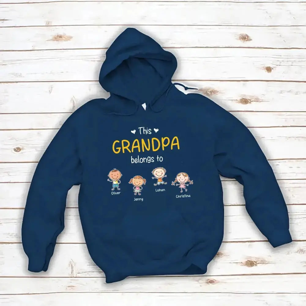 Custom Grandchild Names on T-shirt - Personalized Gift for Grandpa Duconspace