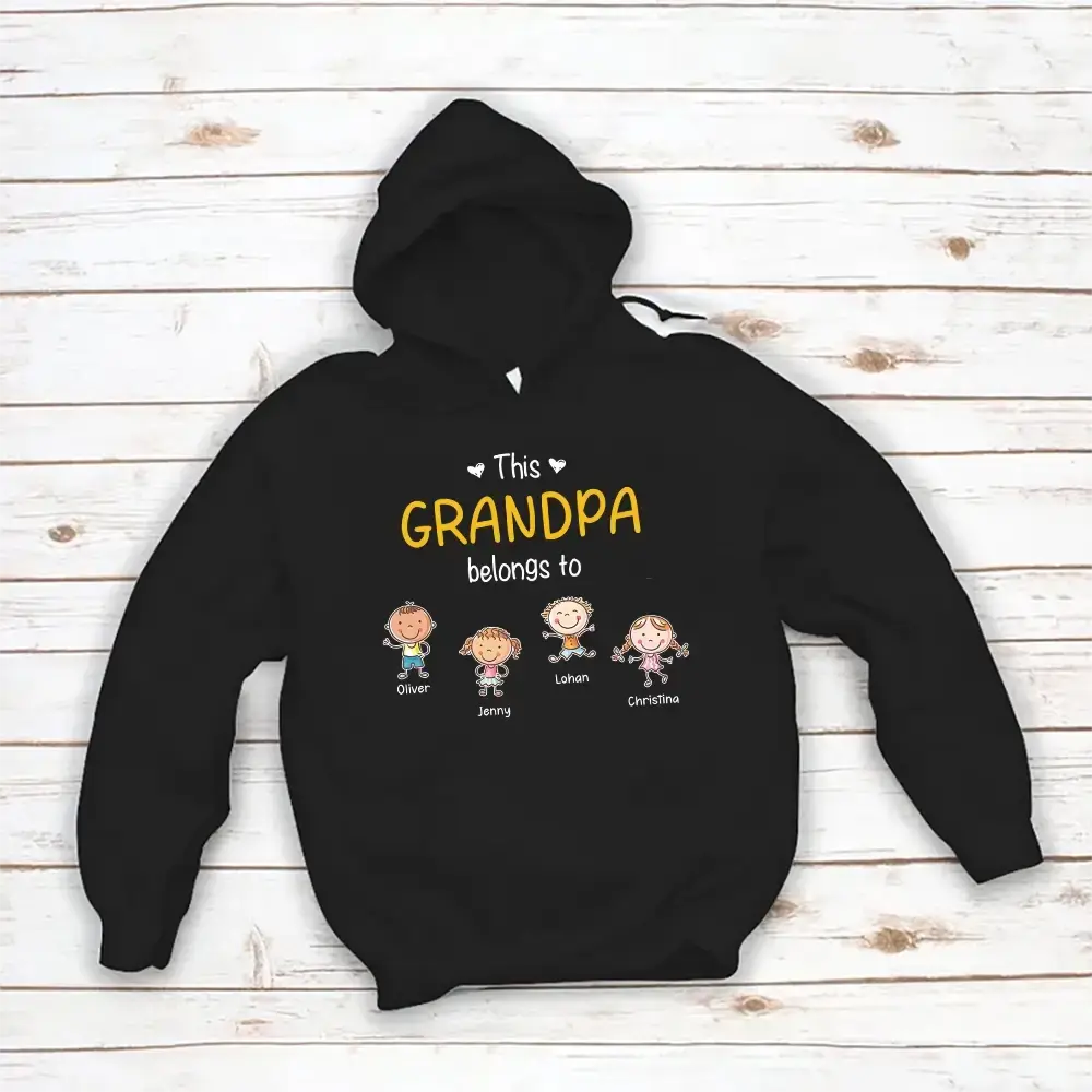 Custom Grandchild Names on T-shirt - Personalized Gift for Grandpa Duconspace