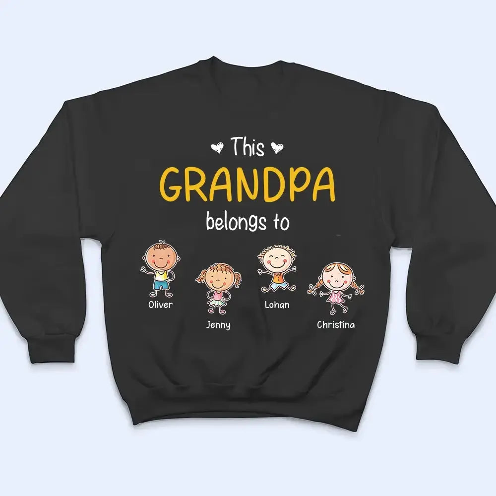 Custom Grandchild Names on T-shirt - Personalized Gift for Grandpa Duconspace