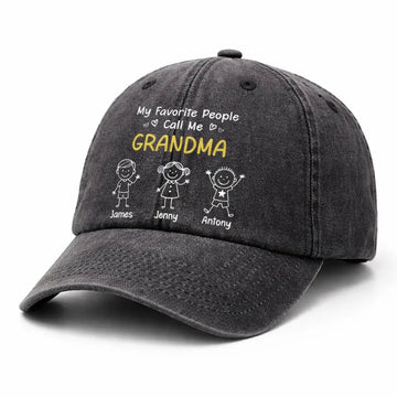 Custom Grandma Denim Cap, My favorite People Hat Duconspace