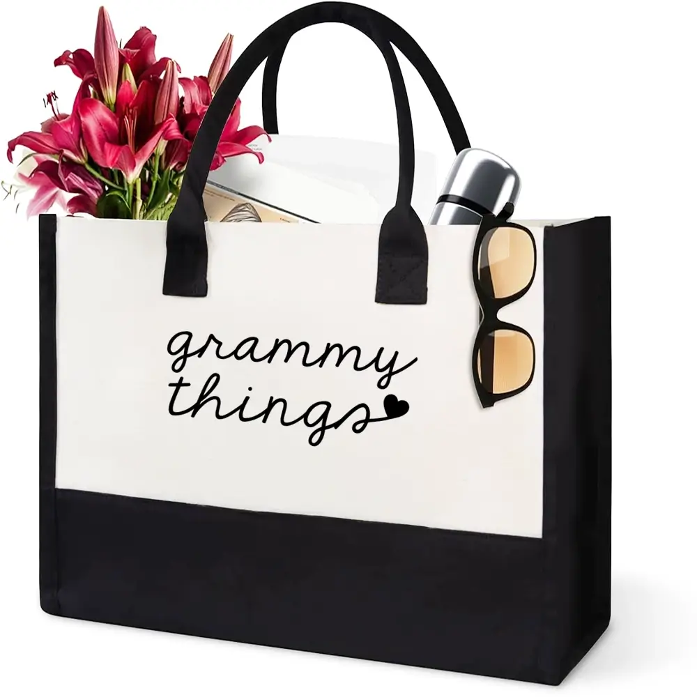 [Custom Grandma Tote] Personalized Canvas Gift - Grandma Things Bag