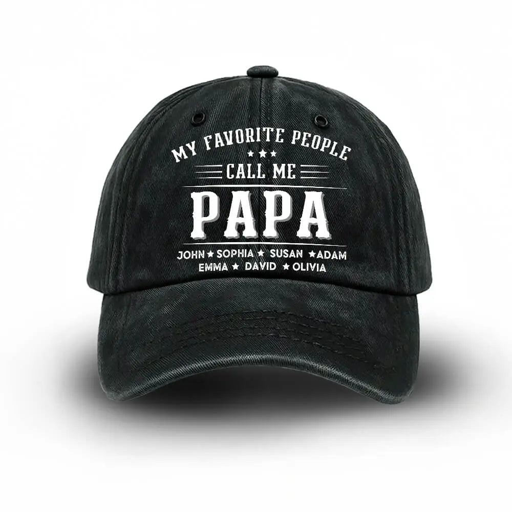 Custom Grandpa Denim Hat With Favorite People - Duconspace