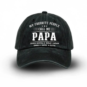 Custom Grandpa Denim Hat With Favorite People - Duconspace