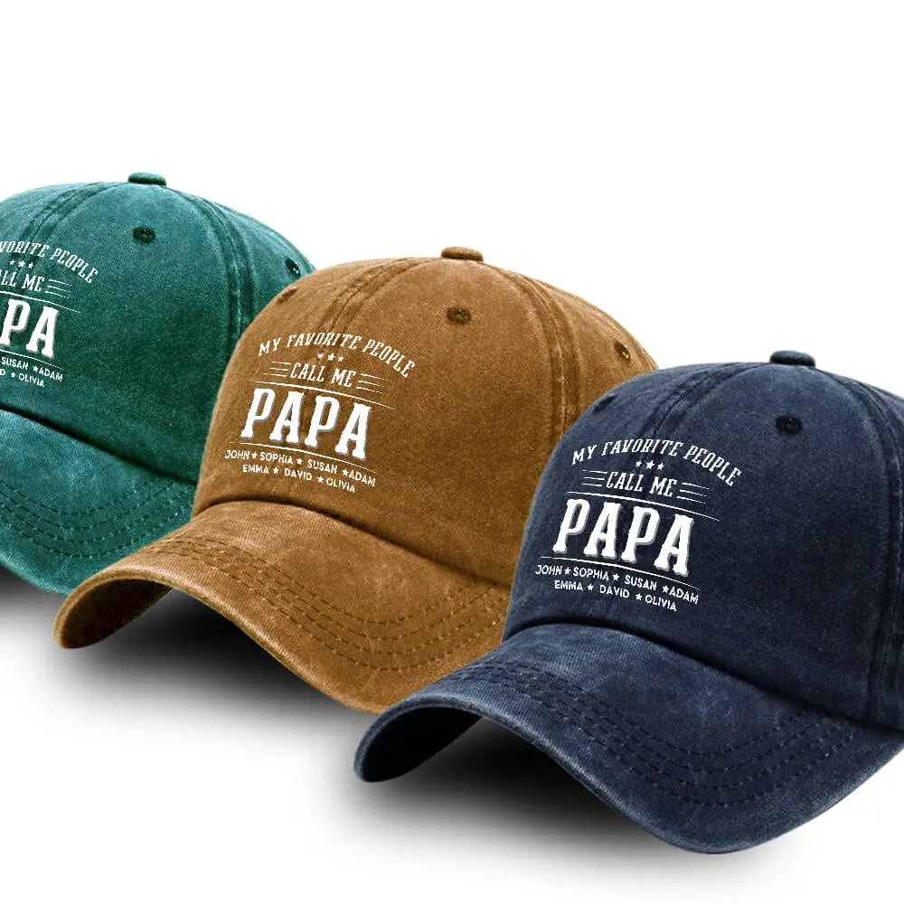 Custom Grandpa Denim Hat With Favorite People - Duconspace