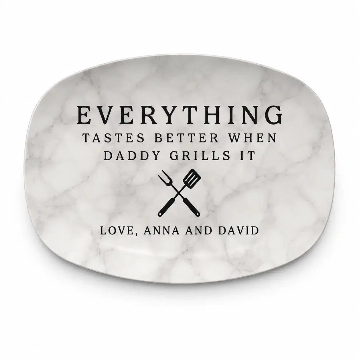 Custom Grill Master Plate - Personalized Gift for Dad, Grandpa Duconspace