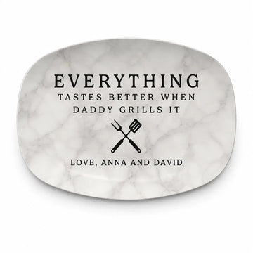 Custom Grill Master Plate - Personalized Gift for Dad, Grandpa Duconspace