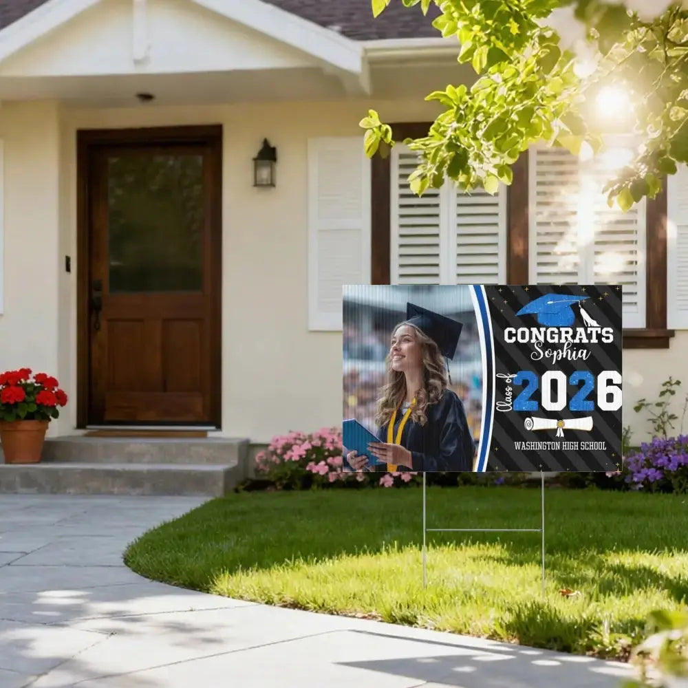 Custom Image on Yard Sign - Personalized Gift for Class of 2026 Duconspace