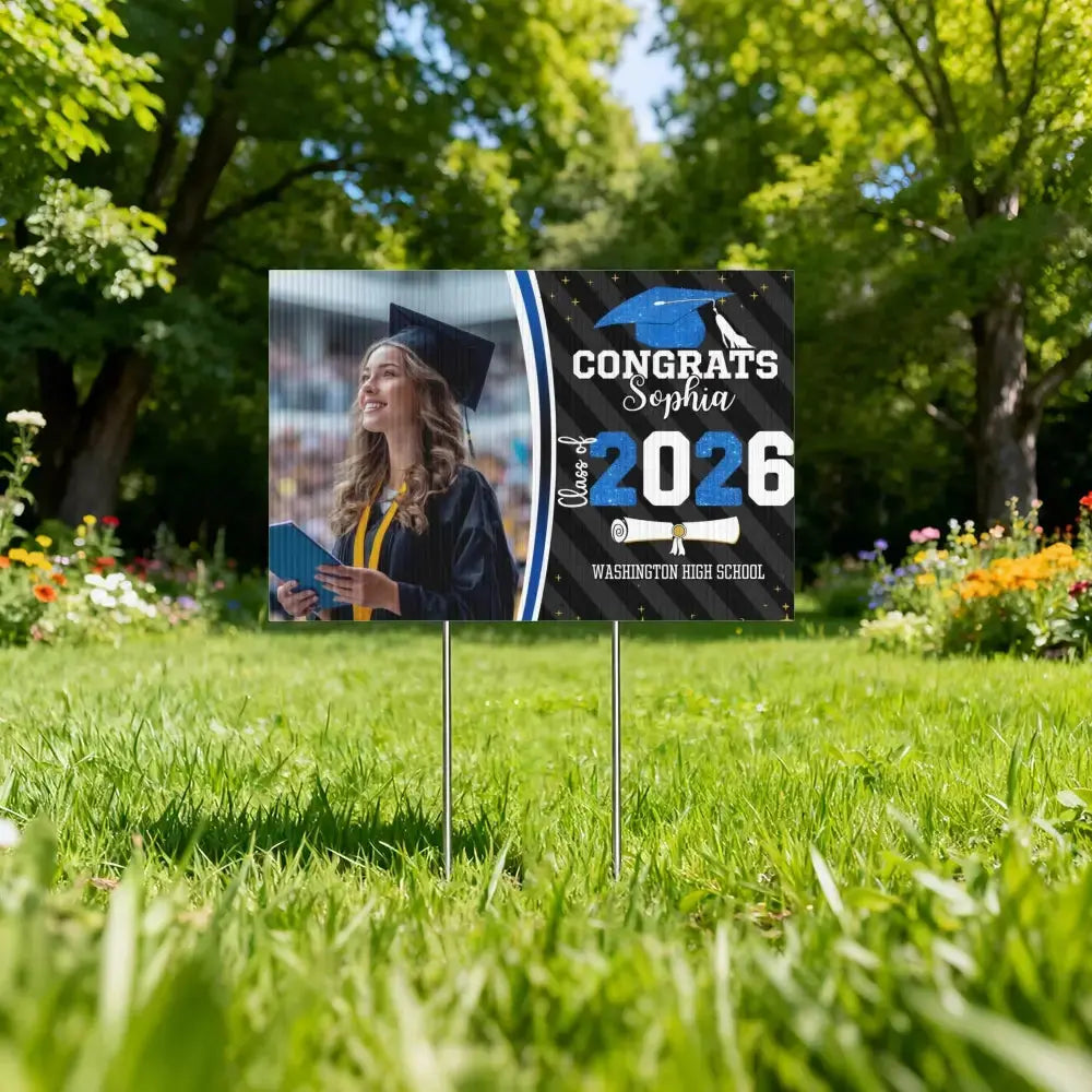 Custom Image on Yard Sign - Personalized Gift for Class of 2026 Duconspace