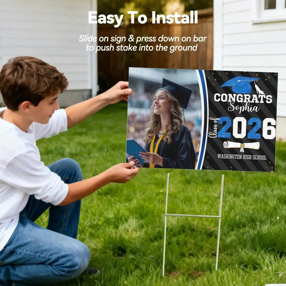 Custom Image on Yard Sign - Personalized Gift for Class of 2026 Duconspace