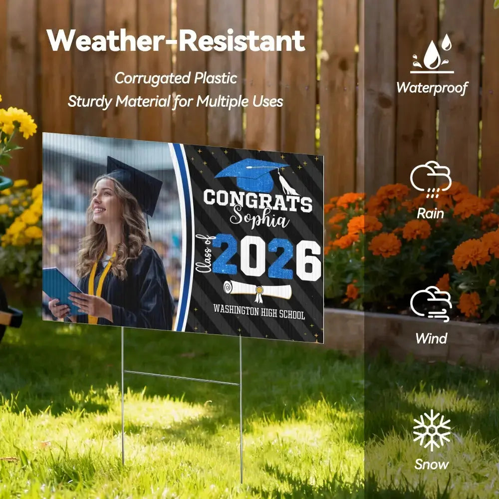 Custom Image on Yard Sign - Personalized Gift for Class of 2026 Duconspace