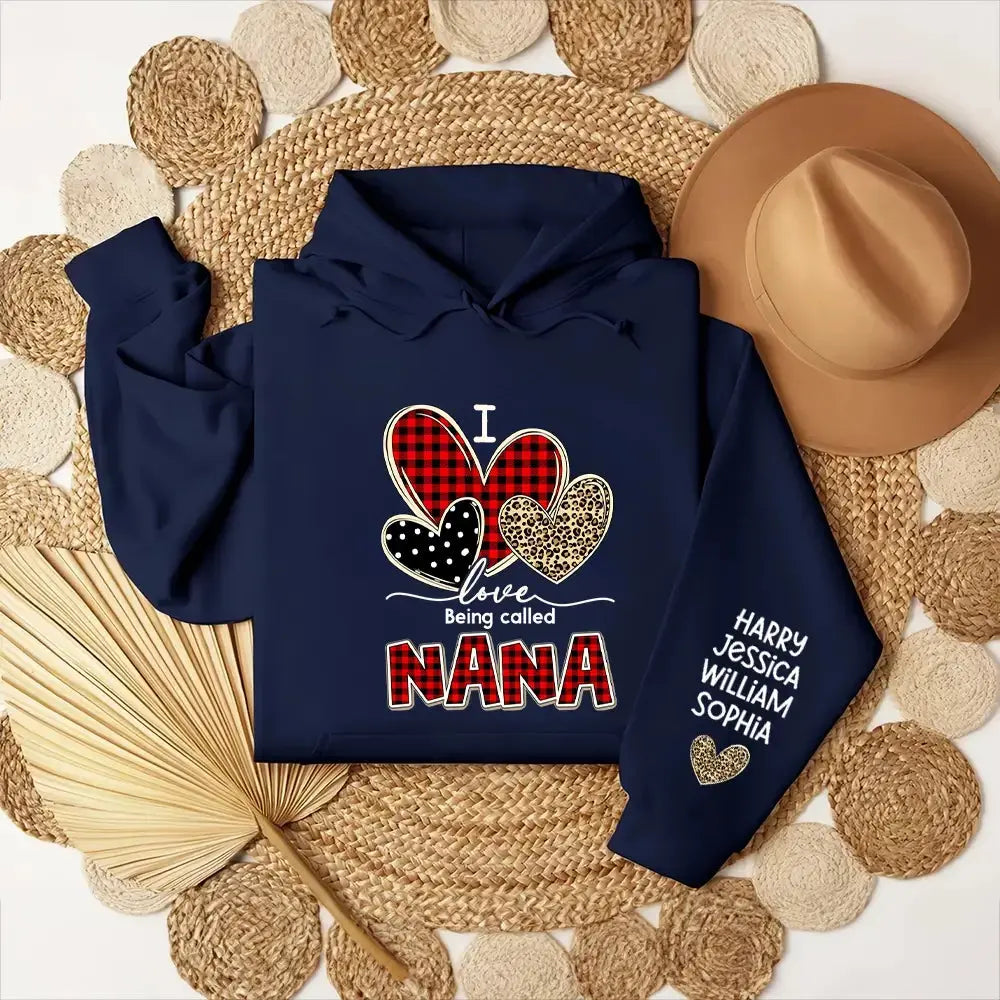 Custom Kids Name on Grandma Sweatshirt - I Love Being Called Nana Duconspace