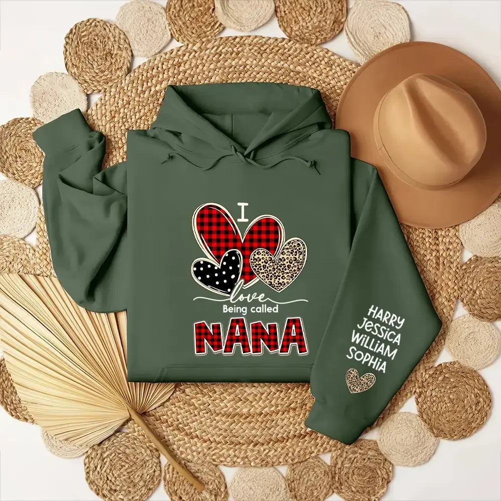 Custom Kids Name on Grandma Sweatshirt - I Love Being Called Nana Duconspace