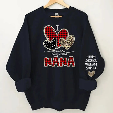 Custom Kids Name on Grandma Sweatshirt - I Love Being Called Nana Duconspace