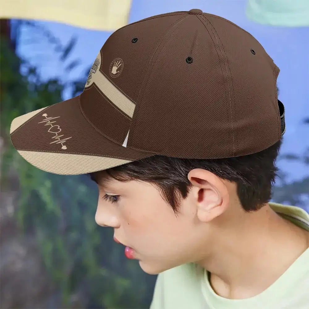 Custom Kids Name on Handprints Classic Cap - Personalized Gift for Dad, Grandpa Ducon Space