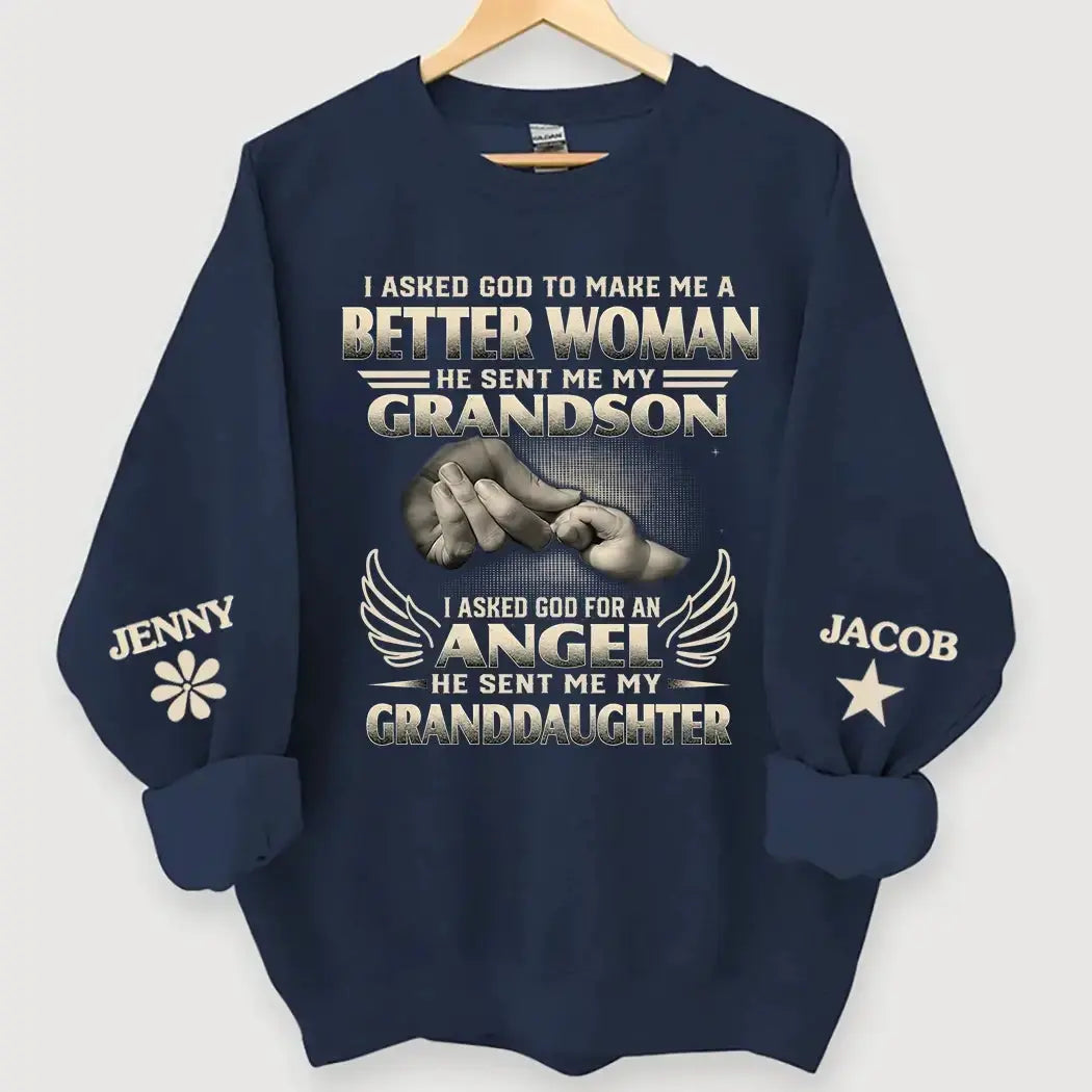 Custom Kids Name on Sweatshirt - Personalized Gift for Grandma Duconspace
