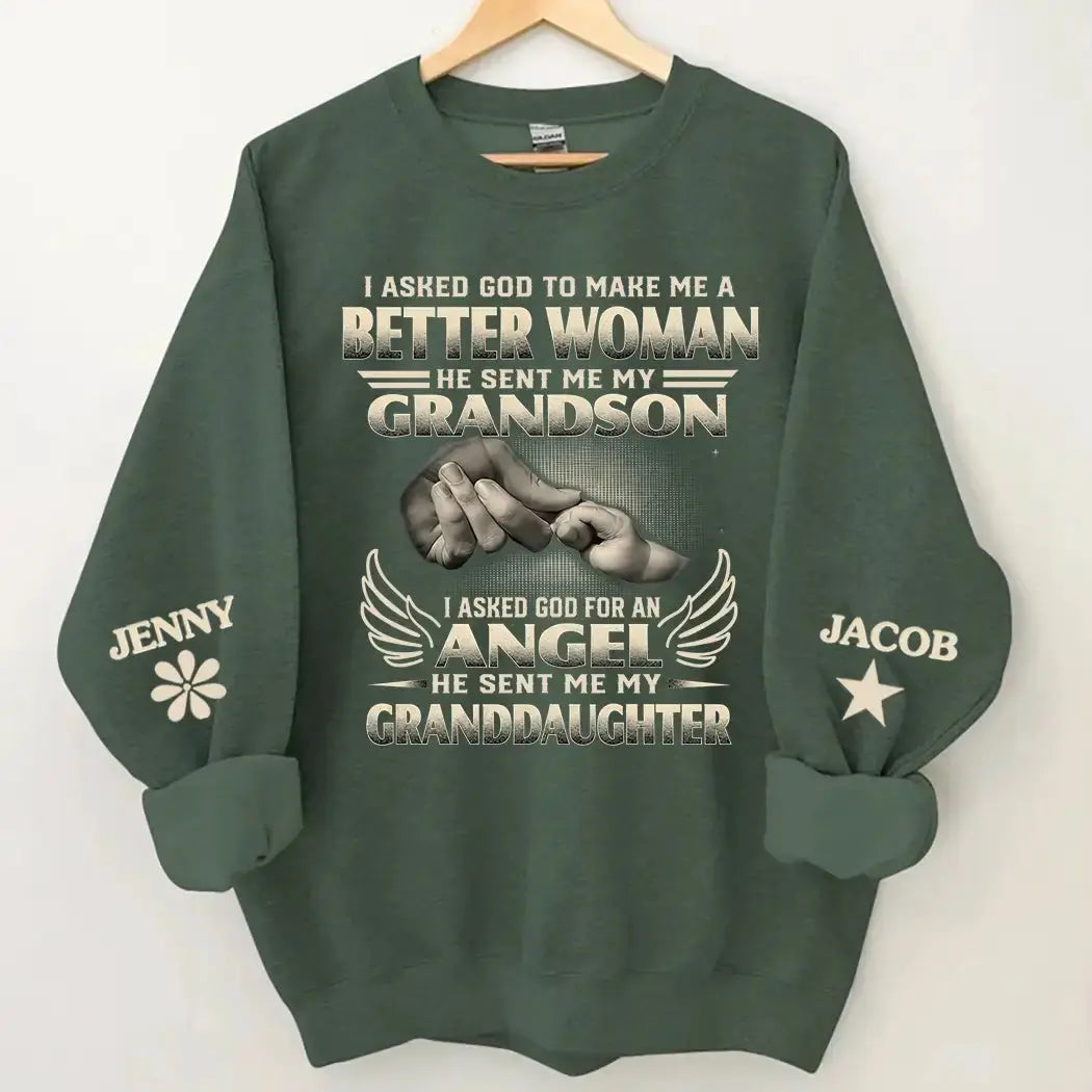 Custom Kids Name on Sweatshirt - Personalized Gift for Grandma Duconspace