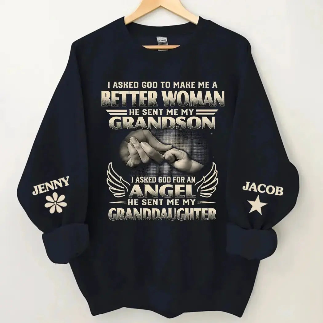 Custom Kids Name on Sweatshirt - Personalized Gift for Grandma Duconspace