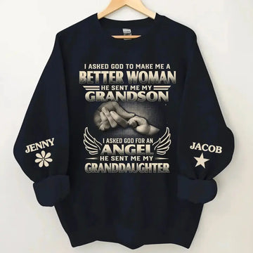Custom Kids Name on Sweatshirt - Personalized Gift for Grandma Duconspace