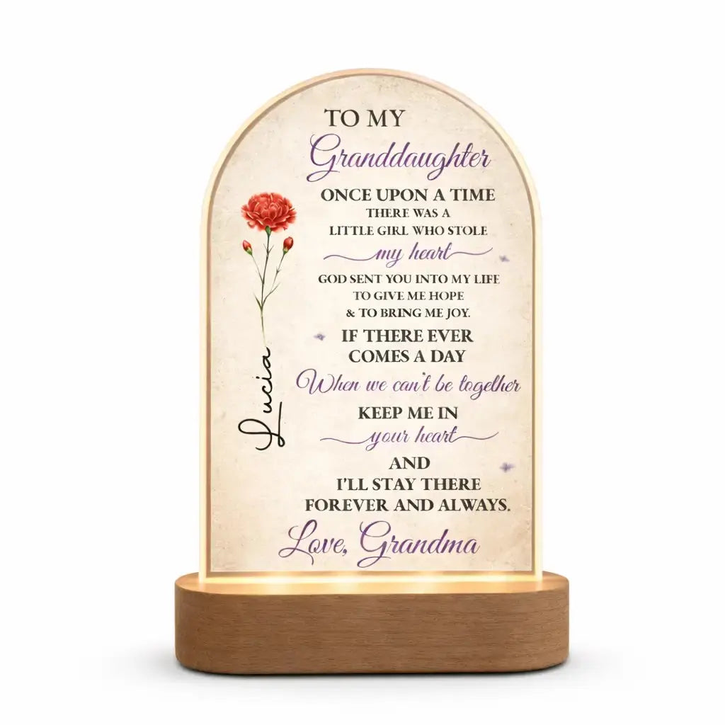 Custom Lamp to My Granddaughter - Personalized Gift for Granddaughters Duconspace