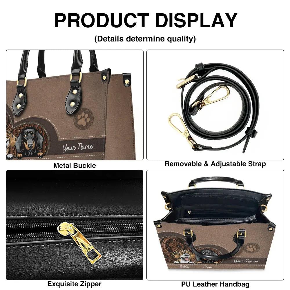 Custom Leather Handbag 'Always by Your Side' - Personalized Dog Leather Handbag - Ideal Gift for Dog Lovers