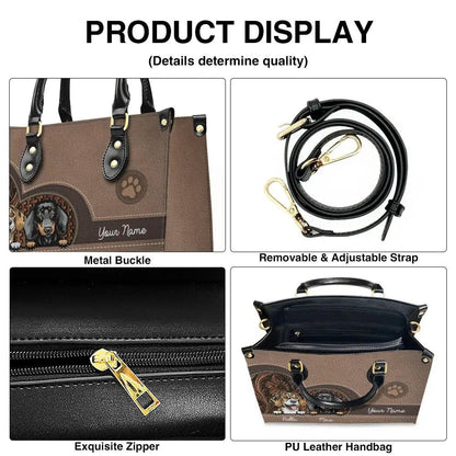 Custom Leather Handbag 'Always by Your Side' - Personalized Dog Leather Handbag - Ideal Gift for Dog Lovers