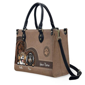 Custom Leather Handbag 'Always by Your Side' - Personalized Dog Leather Handbag - Ideal Gift for Dog Lovers