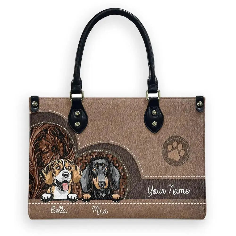 Custom Leather Handbag 'Always by Your Side' - Personalized Dog Leather Handbag - Ideal Gift for Dog Lovers Ducon Space