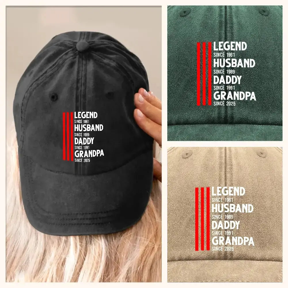 Custom Legend Husband Daddy Grandpa Cap - Personalized Gift for Grandpa Duconspace