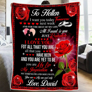 Custom Love Leatter on Blanket - Personalized Gift for Her