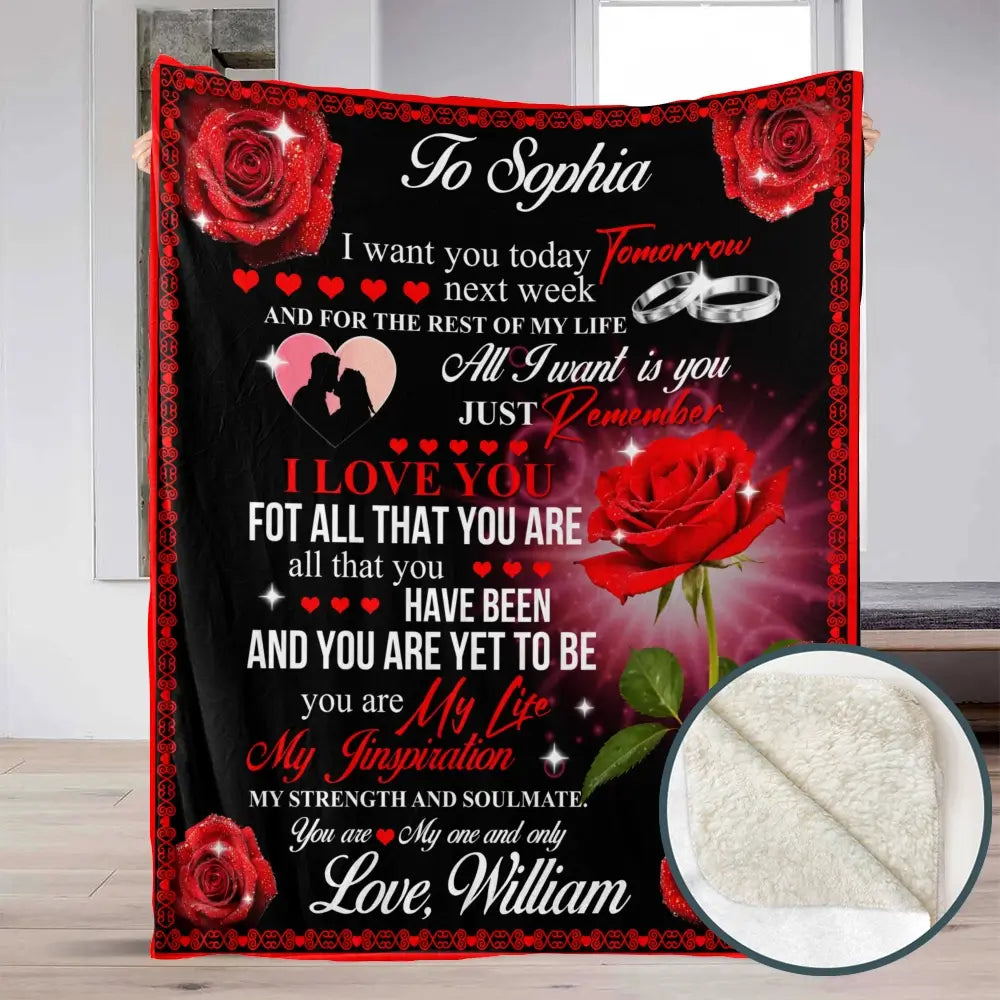 Custom Love Leatter on Blanket - Personalized Gift for Her