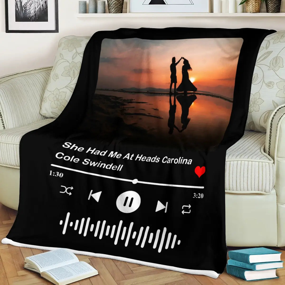 Custom Memory Photo - Personalized Music Favorite Song on Blanket