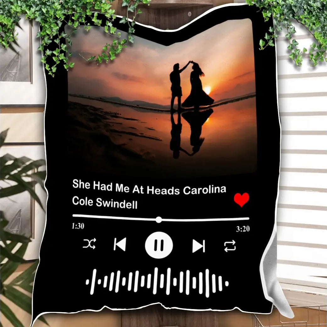 Custom Memory Photo - Personalized Music Favorite Song on Blanket
