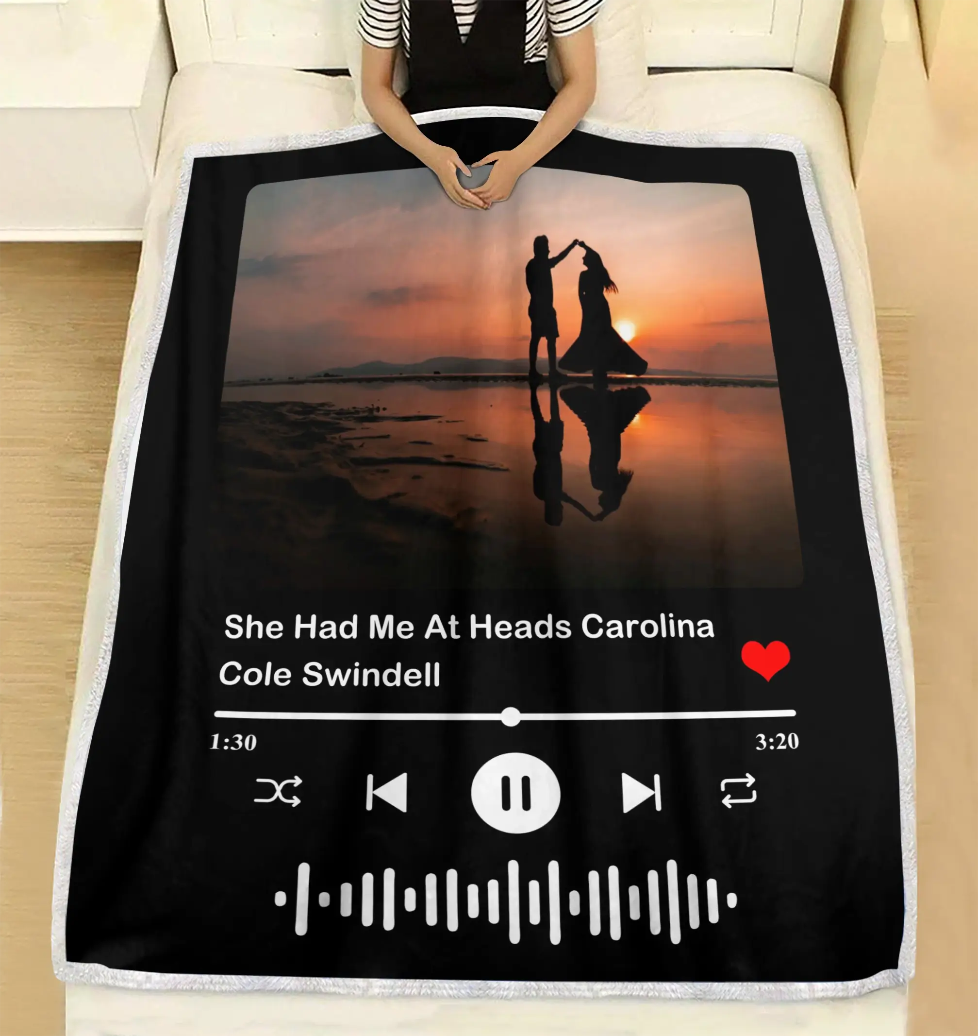 Custom Memory Photo - Personalized Music Favorite Song on Blanket