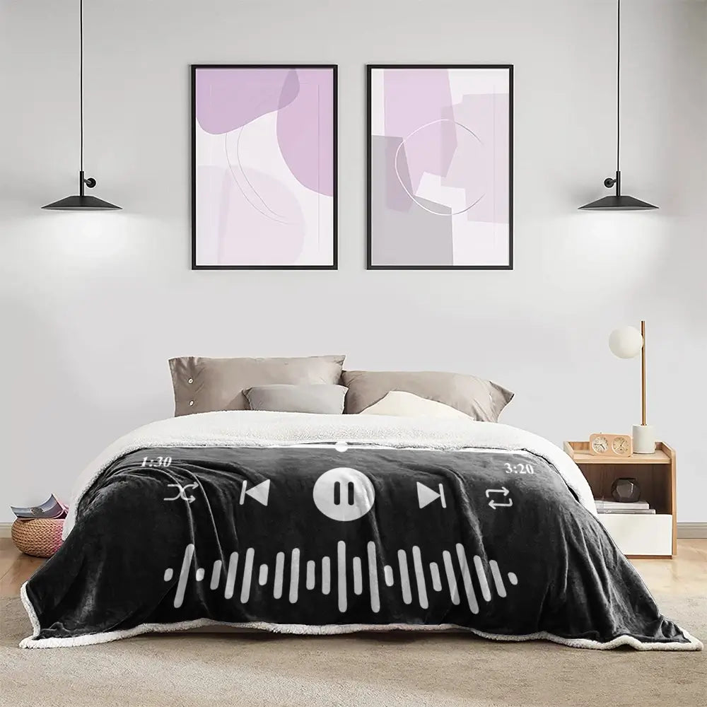 Custom Memory Photo - Personalized Music Favorite Song on Blanket