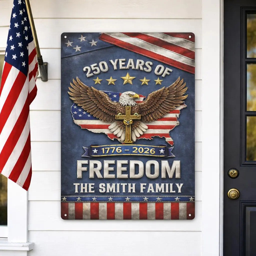 Custom Metal Sign, Personalized America 250th Anniversary Gifts  Proud American Duconspace
