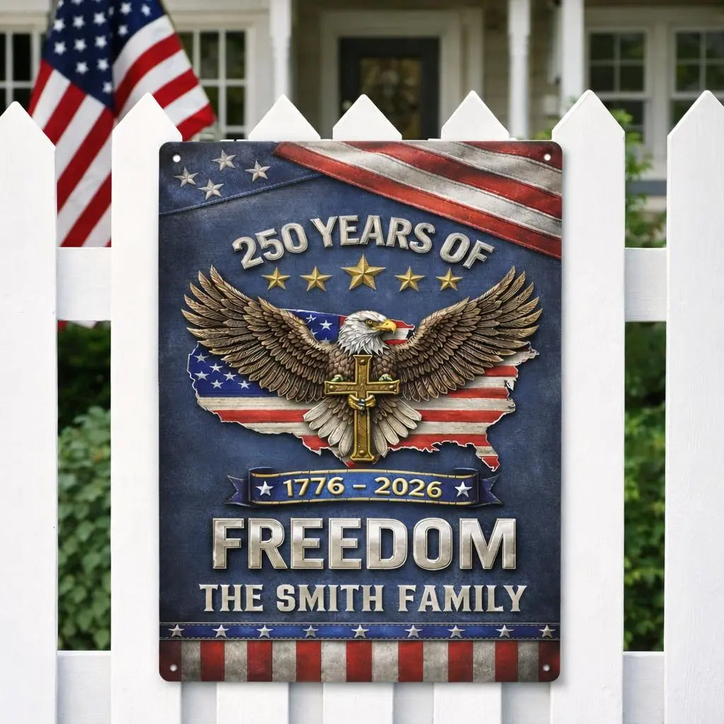 Custom Metal Sign, Personalized America 250th Anniversary Gifts  Proud American Duconspace