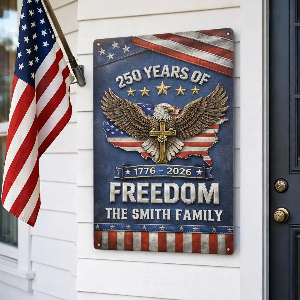 Custom Metal Sign, Personalized America 250th Anniversary Gifts  Proud American Duconspace