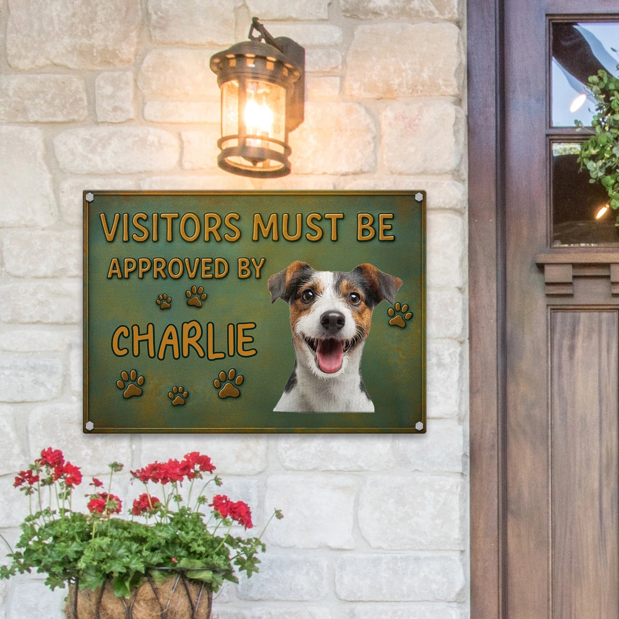 Custom Metal Sign Visitors Must Be Approved - Gifts for Dog & Cat Lovers