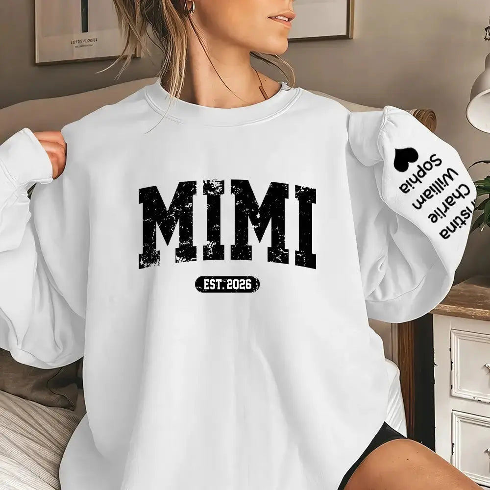 Custom Mimi Est and Kids Sweatshirt - Personalized Gift for Mom, Grandma Duconspace