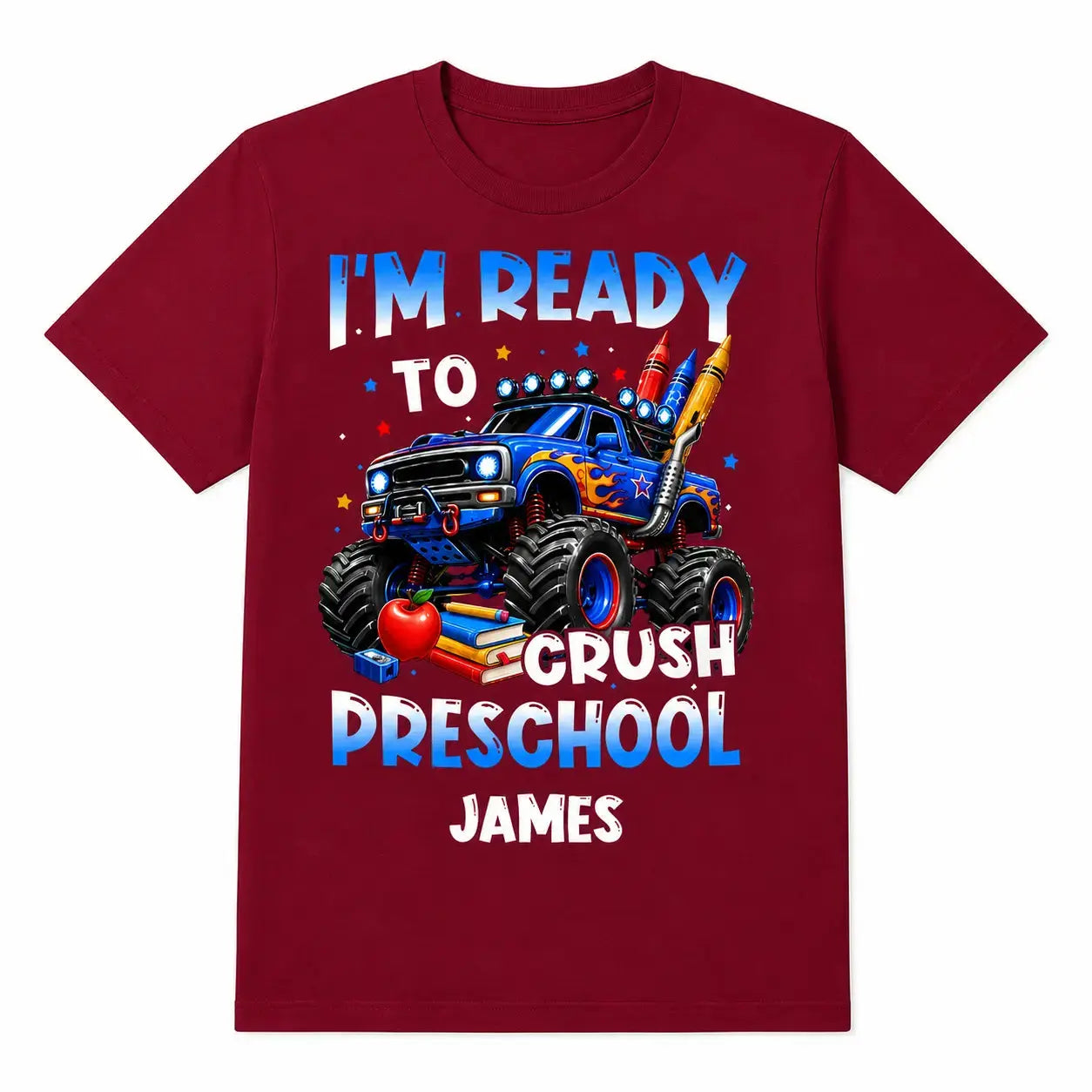 Custom Monster Truck Back To School Kids Shirt