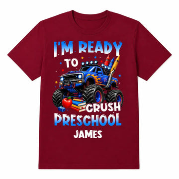 Custom Monster Truck Back To School Kids Shirt