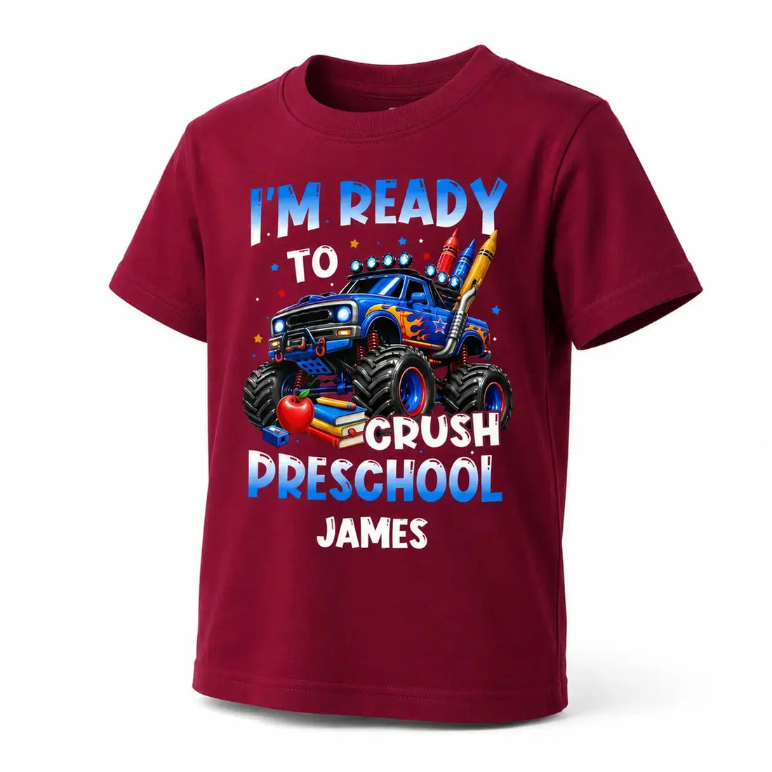 Custom Monster Truck Back To School Kids Shirt