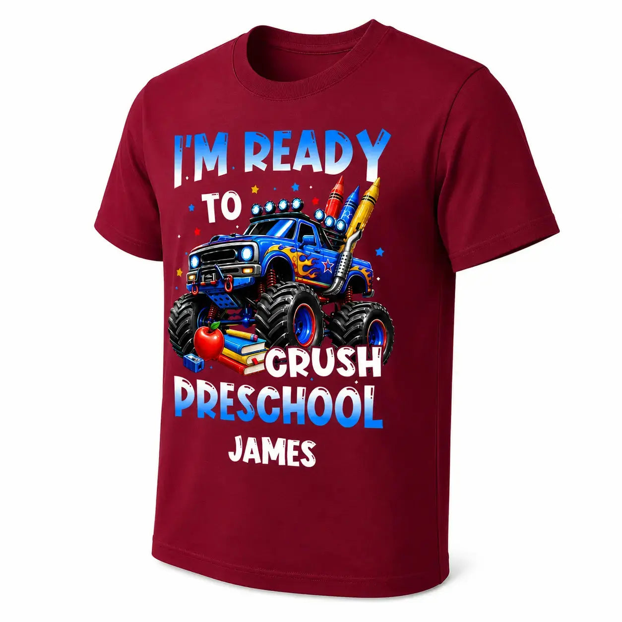 Custom Monster Truck Back To School Kids Shirt