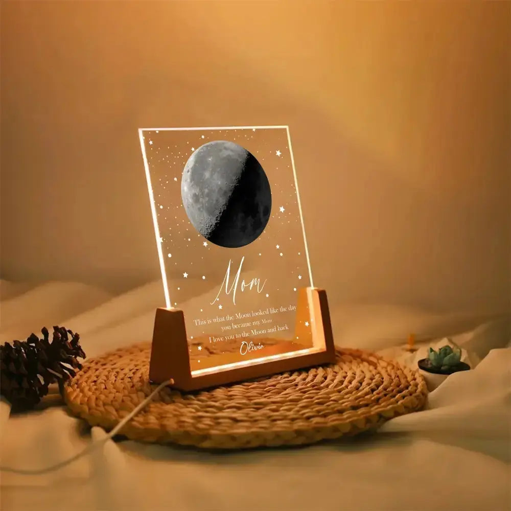 Custom Moon Phase Night Light - Personalized Gift for Family Member Duconspace