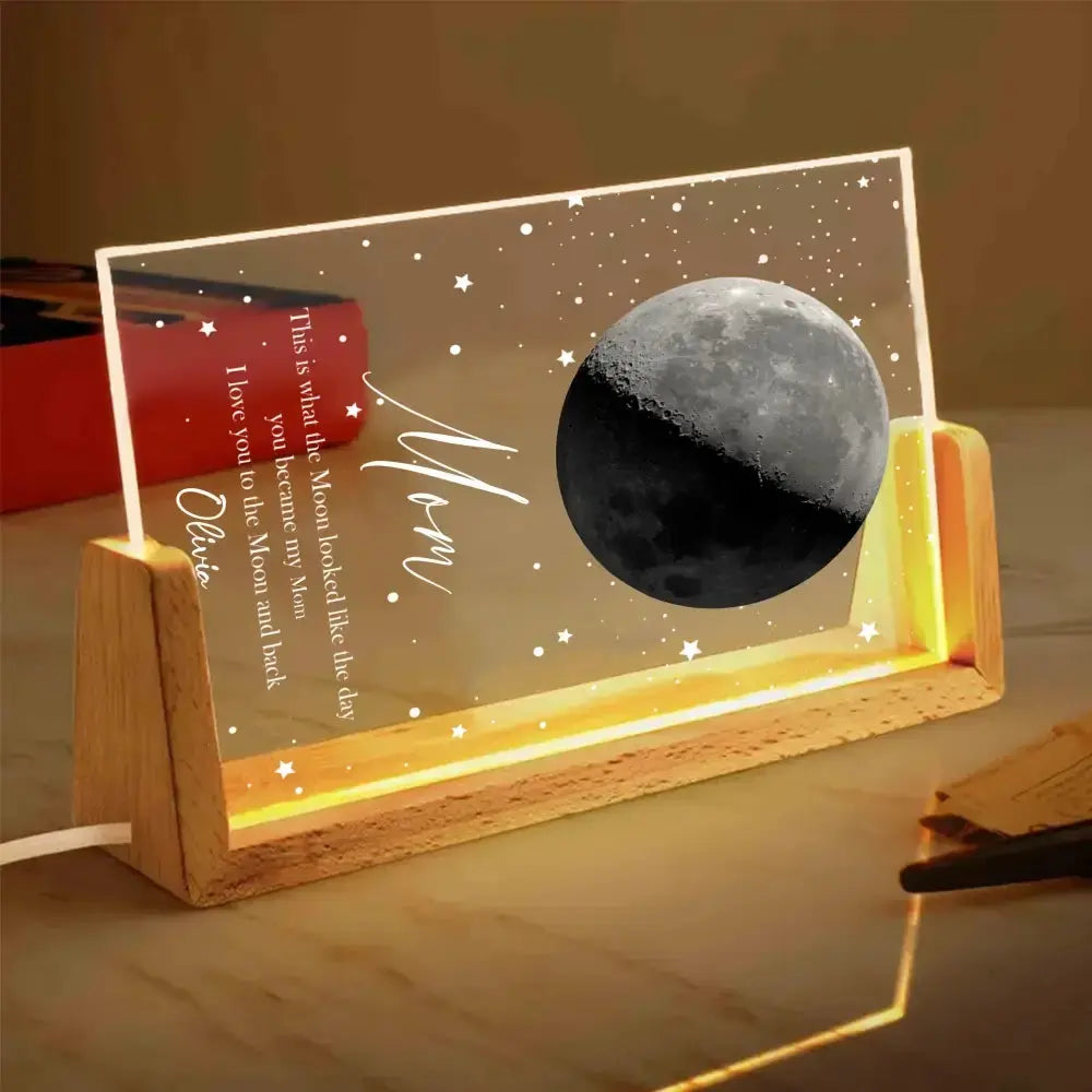 Custom Moon Phase Night Light - Personalized Gift for Family Member Duconspace