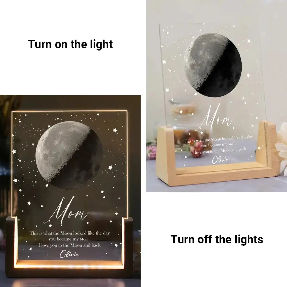 Custom Moon Phase Night Light - Personalized Gift for Family Member Duconspace